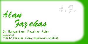 alan fazekas business card